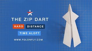 ✈ A Paper Airplane Designed for Distance  The Zip Dart  Fold N Fly [upl. by Berke371]