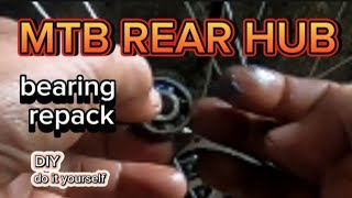 MTB REAR HUB BEARING REPACK TUTORIALS [upl. by Alekim]