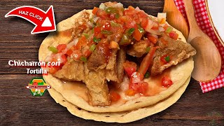 Chicharon de cerdo con Tortillas de Maíz Comida Típica Nicaragüense [upl. by Zurkow226]