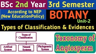 BSc 2nd Year 3rd Semester Botany Unit 2 Types of Classification and Evidence [upl. by Buerger954]