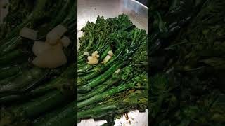 Broccolini sauteed w olive oil garlic  and salt short [upl. by Anitsirt]