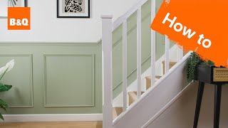 How to create wall panelling up a staircase  DIY [upl. by Eusassilem]