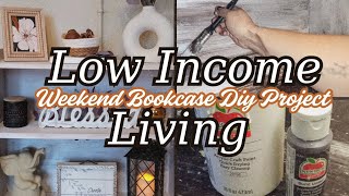 LOW INCOME LIVINGWEEKEND BOOKCASE DIY PROJECT AND DECORATINGDonniceDalesLivingSpace [upl. by Ahsa214]