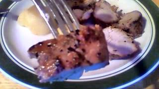 Smithfield peppercorn with garlic pork tenderloin amp Shur fine Half bartlett pears [upl. by Dett]