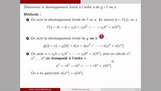 Comment déterminer le développement limité de la composée de deux fonctions [upl. by Aldon]