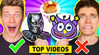 FUNNIEST PANCAKE ART vs MYSTERY WHEEL CHALLENGES 2 How To Make Disney Marvel Black Panther [upl. by Lightman]