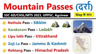 Mountain Passes of India  भारत के प्रमुख दर्रे  Important Passes in India Geography Gk in English [upl. by Nima683]