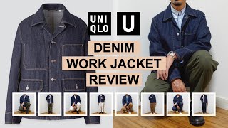 【UNIQLO U】30代後半の デニムワークジャケット 着回しコーデ＆購入レビュー（ユニクロ U 秋冬 メンズ カラーコーデ提案 [upl. by Arres]