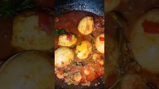 Eggs and prawns curry  pachiroyyalu eggs curry making [upl. by Tyrus]