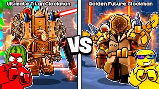 GOLDEN GODLY CLOCK vs ULTIMATE TITAN CLOCK in Toilet Tower Defense [upl. by Htieh]