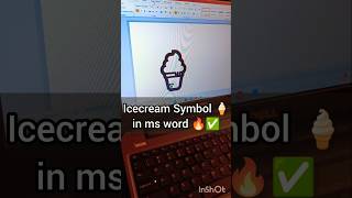 Icecream Symbol 🍦🍦 in ms word shortcut key 🔥✅ shorts video yt studio youtube [upl. by Aniwde671]