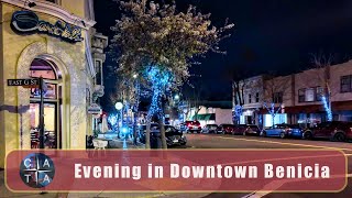 4K Evening Walk Downtown Benicia California  Osmo Pocket 3 Low Light [upl. by Maggs]