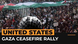 Tens of thousands march in US for Gaza ceasefire  Al Jazeera Newsfeed [upl. by Petracca]