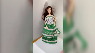 How to make barbie dress from Handkerchief [upl. by Tristis]