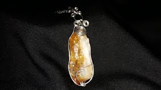 Deliksiz Doğal Taş İle Kolye Ucu Yapımı  DIY Wirework Natural Stone Pendant [upl. by Airotel]