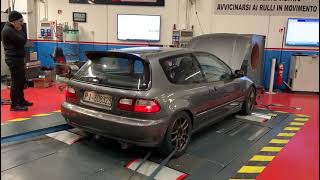 Honda Civic eg b16a2 dyno run 191hp 182nm [upl. by Ennad]