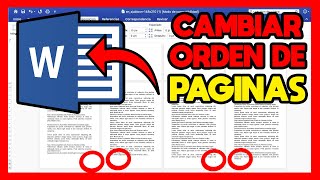 ✅COMO CAMBIAR ORDEN DE PAGINAS EN WORD [upl. by Munt]