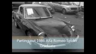 Parting out 1986 Alfa Romeo Spider Graduate [upl. by Eedya]