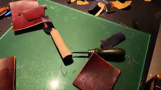 Sanding and Dyeing Leather card holders [upl. by Amena]