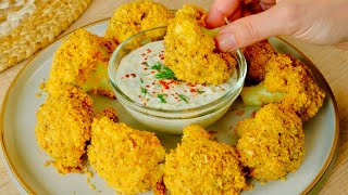 Baked cauliflower is better than meat Crispy baked cauliflower recipe Vegan ASMR cooking [upl. by Olva]