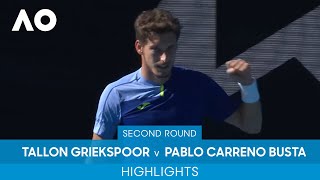 Tallon Griekspoor v Pablo Carreno Busta Highlights 2R  Australian Open 2022 [upl. by Stevie468]