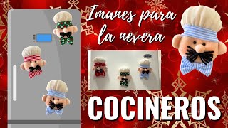 Cocinero Navideño  Imán para nevera TUTORIAL CON MOLDES [upl. by Yttap]