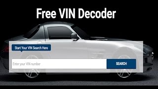 Free VIN Decoder [upl. by Mareld]