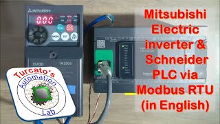 Communicating Schneider PLC with Mitsubishi Electric inverter via Modbus in English [upl. by Platon]