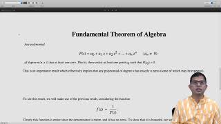 mod03lec30  Liouvilles theorem and the Fundamental theorem of algebra [upl. by Vitalis]