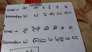 Learn Kannada Letter writting Vowels Through Devanagari Hindi [upl. by Eerized]