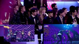 GOT7 amp idols reaction to BTS  Not Today MAMA 2017 [upl. by Berard513]