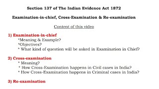 Examination of Witness Section  Section 137 of Indian Evidence Act 1872  Everything u need to know [upl. by Mathias]