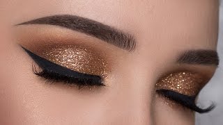 EASY Copper Glitter Smokey Eye Makeup Tutorial [upl. by Aittam]