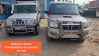 Mahindra Bolero 2016 Mahindra Scorpio 2010 VLX top model Arcot Bala cars 8668182966 [upl. by Akinad669]