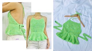 LAURA CROCHET TOP TUTORIAL  for all sizes  printable pattern available [upl. by Itsuj]