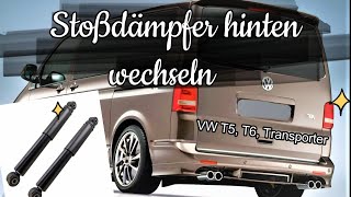 Stoßdämpfer hinten wechseln VW T5 T6 Transporter Changing rear shock absorbers VW T5 T6 Transp [upl. by Ymij711]