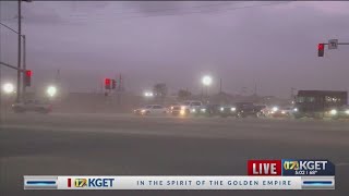 Dust storm blows through Kern County [upl. by Hibbert]