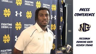 Freshman RB Kedren Youngs first Notre Dame press conference [upl. by Ardy]