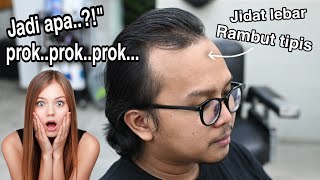 Mens Haircut Amazing Transformation  Jidat lebar dicukur apa ya [upl. by Howes269]