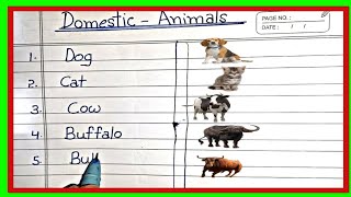 Domestic animals name in english  Name of pets  Names of domestic [upl. by Herwin162]