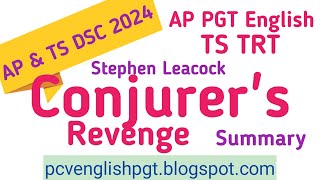 Conjurors Revenge Leacock Summary in Telugu I AP TS PGT TRT English Conjurers Revenge [upl. by Netsrik475]