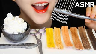 ASMR EDIBLE HAIR SALON EDIBLE HAIR EDIBLE HAIR TOOLS ASMR NO TALKING [upl. by Ethbin]