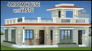 4 Room With Verandah North Facing House Plan With Classic Elevation Design  Gopal Architecture 20 [upl. by Acimat419]