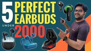 5 Best Earbuds Under 2000 in 2023 ⚡⚡ Top 5 True Wireless Earbuds Under 2000 ⚡⚡ [upl. by Pressman840]