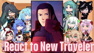 Genshin impact react to hashirama senju as New Traveler Gacha life aether  naruto shippuden Sasuke [upl. by Bremble873]