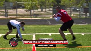 Offensive Line Academy  Man Pass Protection  Wide Rusher Kick Slide [upl. by Nessej]