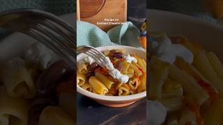 Pasta con peperoni arrostiti olive e burrata  Peppers olives and burrata pasta recipe recipe [upl. by Addy94]