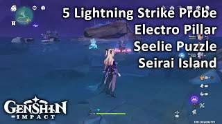 5 Lightning Strike Probe Electro Pillar Seelie Puzzle Seirai Island Genshin [upl. by Wayne394]