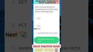 Excretory products And Their Elimination class 11  Neet Daily practice mcqs chapterwise  biology [upl. by Oirretna250]