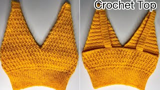 Crochet Vneckline Top [upl. by Enilorac]